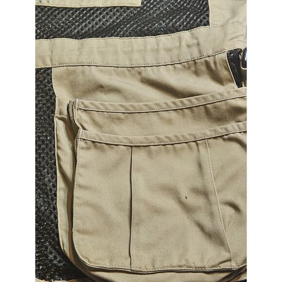 Game Winner Vest Mens M/L Medium Large Khaki Mesh Back Hunting Utility Vest Zip - Picture 5 of 12